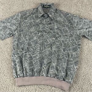 Vtg Alan Stuart Shirt Men’s Medium Banded Waist Popover Tony Soprano USA F227